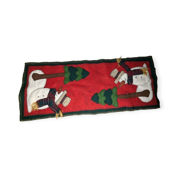Christmas/Winter Snowman Felt Table Runner 33" x 13" - Picture 1 of 10